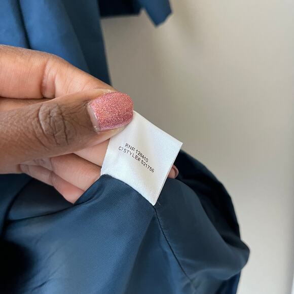 Ann Mashburn Navy Blue V-Neck 3/4‎ Sleeve Shift Mini Dress Women’s Size Medium - Picture 12 of 12